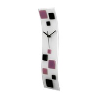 River City Clocks Glazed Wave With Lavender & Squares Glass Art Clock - 4 In. on sale River City Clocks Glazed Wave With Lavender & Squares Glass Art Clock - 4 In. on sale