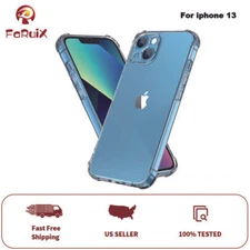 Case for iPhone 13 6.1-Inch, Non-Yellowing Shockproof Phone Bumper Cover Clear