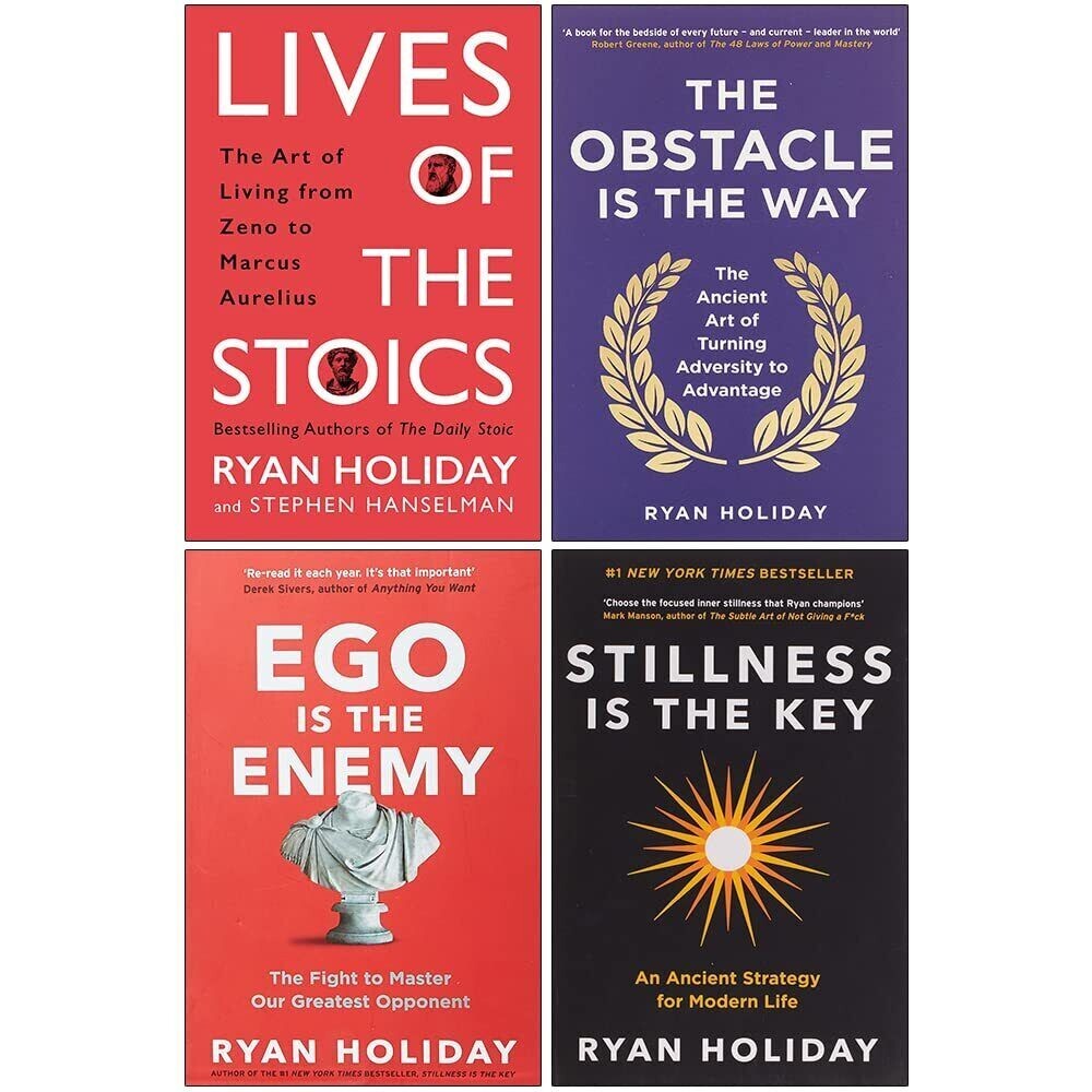 Ryan Holiday Collection 4 Books Set Lives of the Stoics, Ego is the Enemy