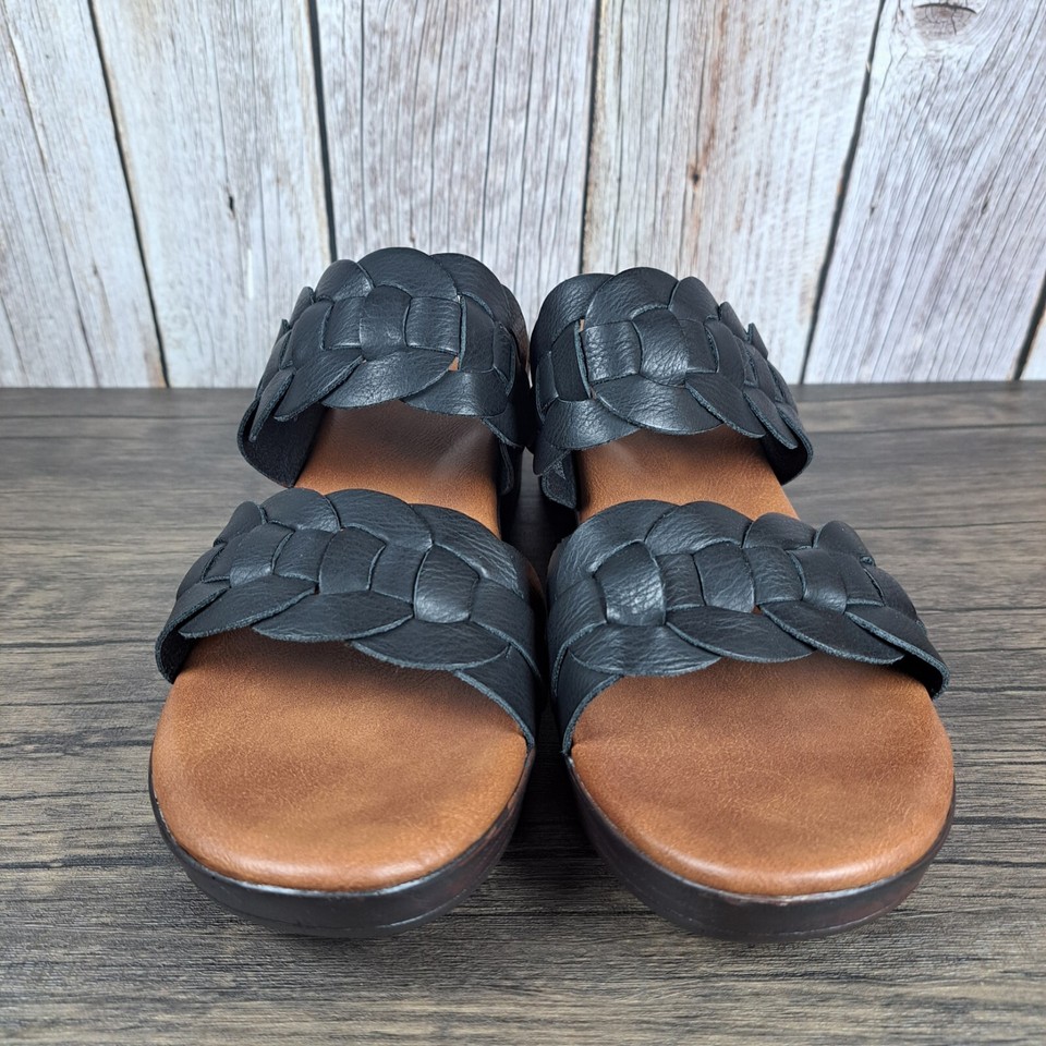 BOC By Born Jillian Block Heel Double Strap Sandals Women's Sz 10 M Black (NWOB) eBay