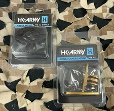 NEW HK Army Action Sports Goggle/Barrel Camera Mount Package-2 Mounts-Blk/Gold