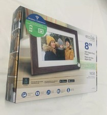 8" WiFi Wood Picture Frame Ultra HD Touchscreen IPS 6G Cloud Memory