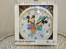 Vintage 1984 Lorus Disney Mickey  Minnie Mouse Wall Clock 10.5" Baby Nursery