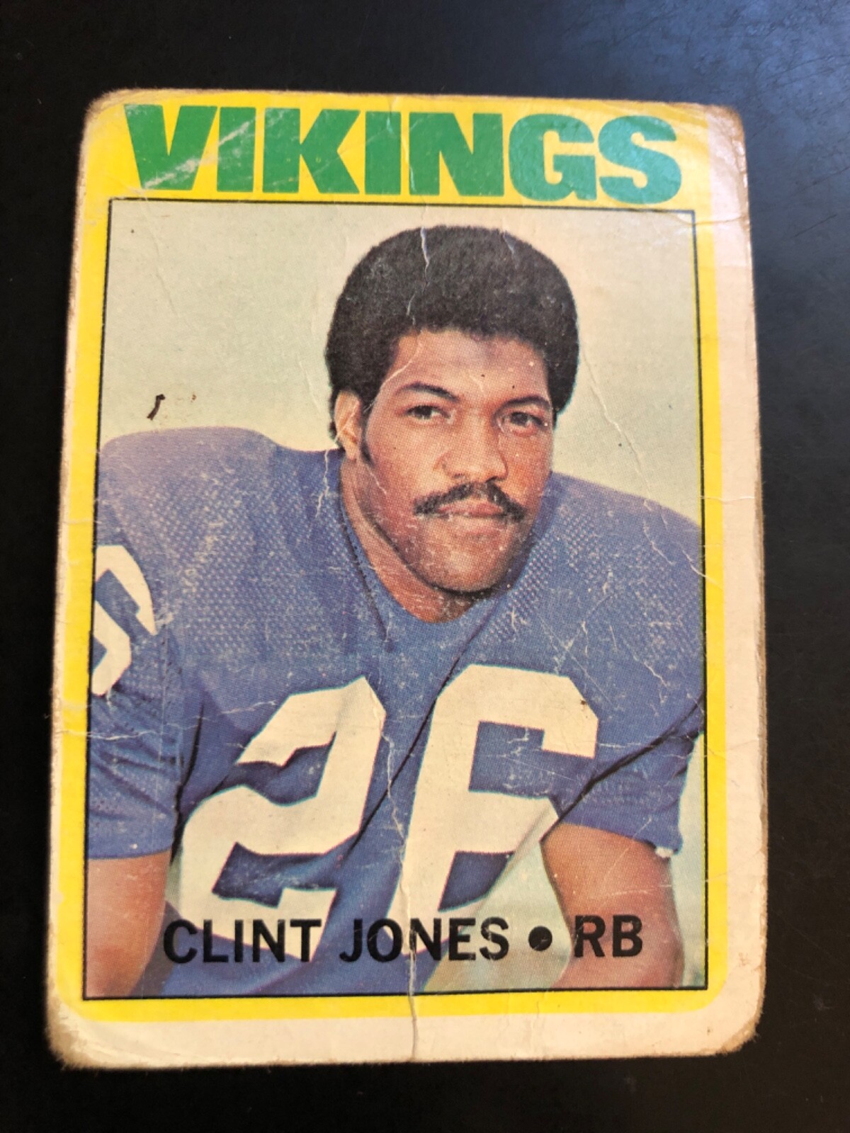 1972 Topps Vikings Clint Jones Football Card #166