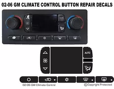 03-06 GM CHEVROLET AC CLIMATE CONTROL BUTTON REPAIR DECALS TAHOE YUKON BLACK