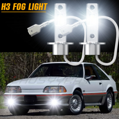2pc H3 LED Fog Driving Light Bulbs Conversion Kit 6000K Fit For Isuzu Amigo 2000