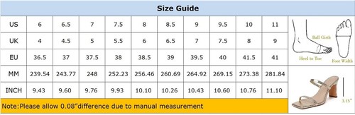 Womens Two Strap Open Toe Block Heeled Sandal Slip On Square Toe Heels(Size:7.5) - Picture 7 of 7