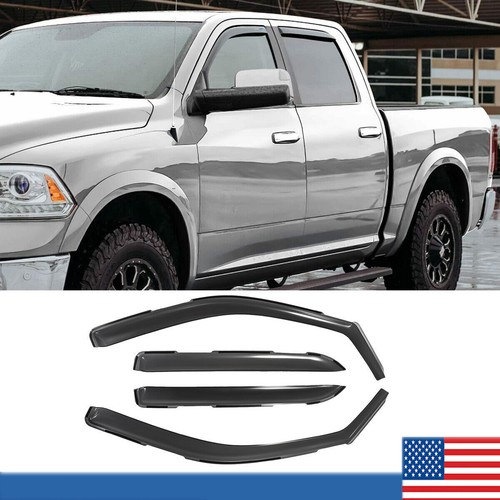 For 09-18 Dodge Ram Crew Cab 1500 2500 In-Channel Window Visor Sun Rain Guard US - 第 1/11 張圖片