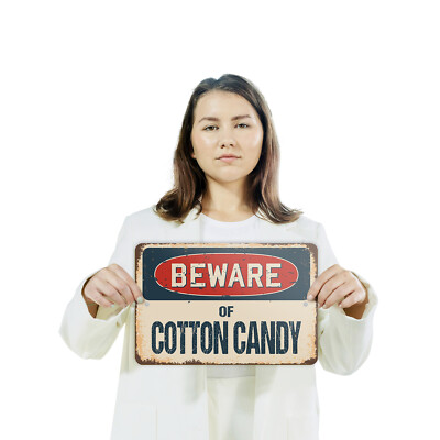 Cotton Candy (3 Pack) Plastic Street Sign Crossing Warning Vintage