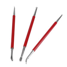 3Pcs/Set Leather Hand Tools Sculpture Line Pen Leather Craft Press Rub Carving