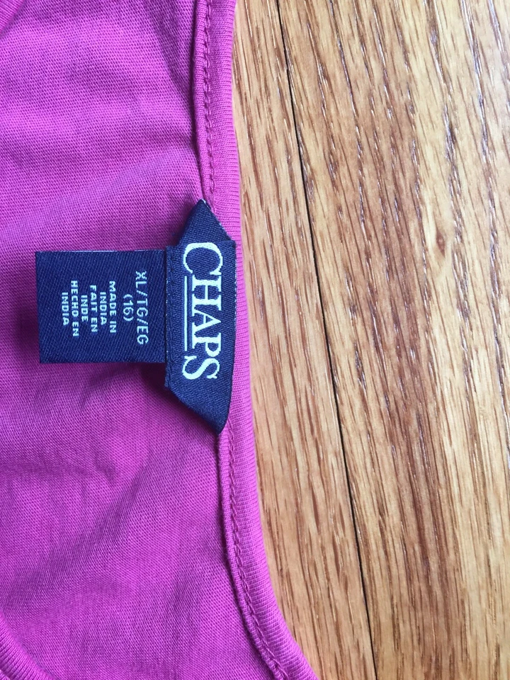 Novo com etiquetas Chaps Ralph Lauren tamanho 16 vestido hippie rosa algodão com colete suéter sem mangas - Imagem 3 de 4