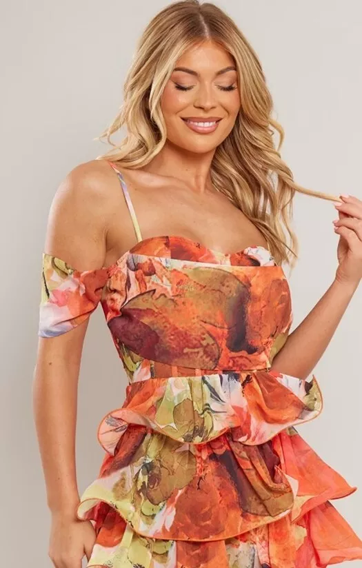 Bardot frill sales playsuit