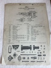Atlas Concrete Breaker Type CH-60B. Instructions  Parts List Brochure Leaflet