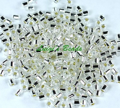 8/0 Hex TOHO Japanese Glass Seed Beads #21-Silver-Lined Crystal 10g