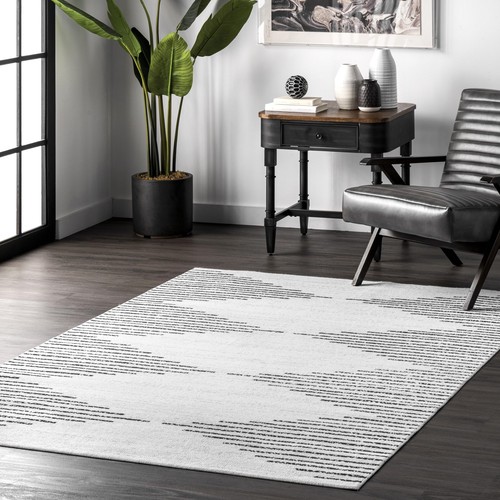 9' x 12' SpinClean Machine Washable Stain-Resistant Area Rug with Non Slip Ba...