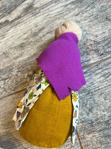 Handmade Doll Soft Plush Stuffed Hand crafted African American Folk Art 7.5" - Picture 2 of 4