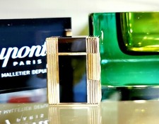 Genuine S.T. Dupont Line 1 Lighter in Black Lacquer and Gold