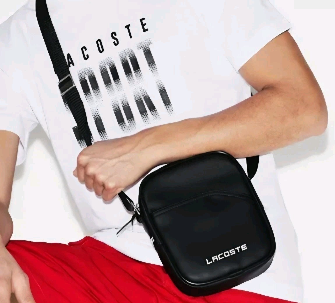 lacoste travel bag men's NEW Lacoste Men's Sport Ultimum Lettering Bag BLACK