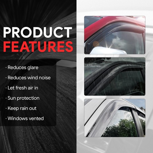 4x Window Visors Sun Guard Rain Deflector Vent Shade for GMC Terrain 2018-2024 - Picture 5 of 5