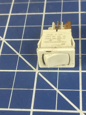 Carling White Rocker Switch DPST Snap In , 4 Amp 250 Vac Oem