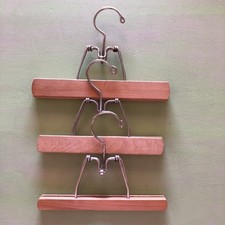 Vintage Wood Clamp Hangers set of 3.