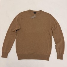 J.Crew Sweater Mens Small Brown 100 Cashmere Crewneck Knit Pullover Classic