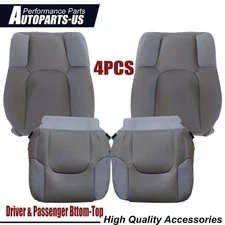 For Nissan Frontier 2005-2019 Driver& Passenger Bottom Top Cloth Seat Cover Gray
