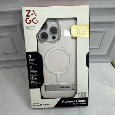 ZAGG Crystal Palace Snap Kickstand Magsafe Case For iPhone 16 Pro Max, Clear