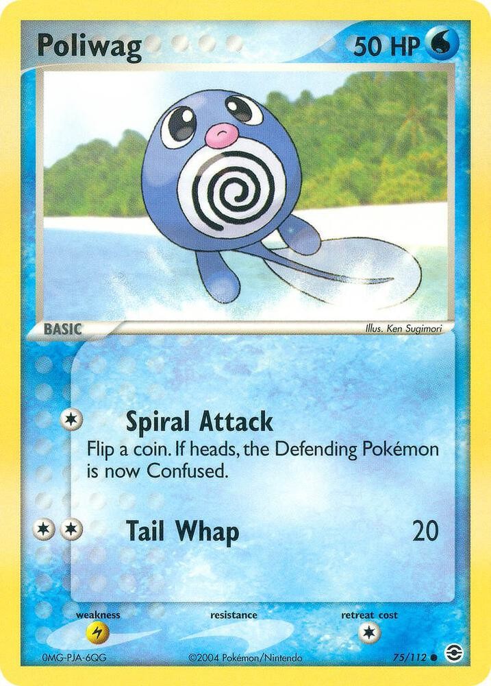 Pokemon Poliwag 75/112 FireRed & LeafGreen Common NM