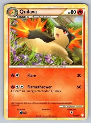Quilava 49/123 Uncommon HeartGold & SoulSilver Pokemon Moderately Played