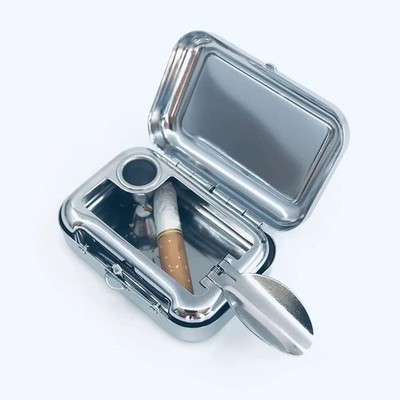 pocket cigarette ashtray Mini Portable Ashtray with Lid, Metal Portable Pocket Ashtray, Compact  Cigarette