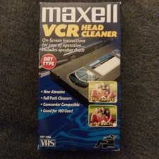 Maxell VCR Head Cleaner Camcorder Compatible VHS VP-100 Dry Tape