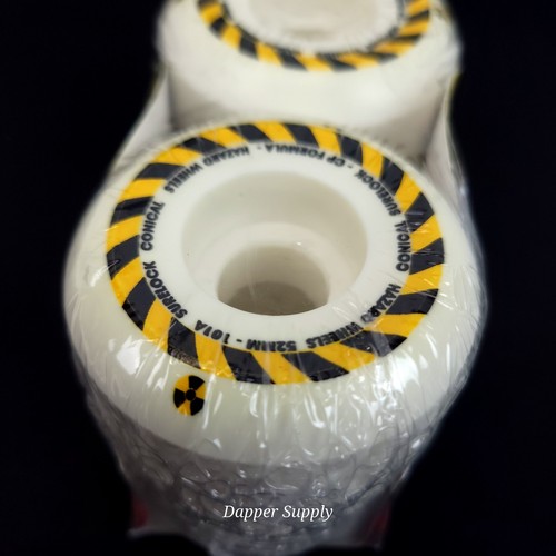 Hazard Sign CP+ Conical Surelock White Skateboard Wheels City Park Formula 52mm - Picture 2 of 5