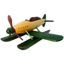 Pilot Toys Wooden Seaplane Helicopter: Handcrafted, Eco-Friendly