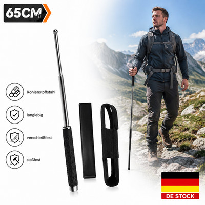Schlagstock 65 cm Telescopic Rod Teleskopstange Teleskopstöcke Stahl Wanderstock