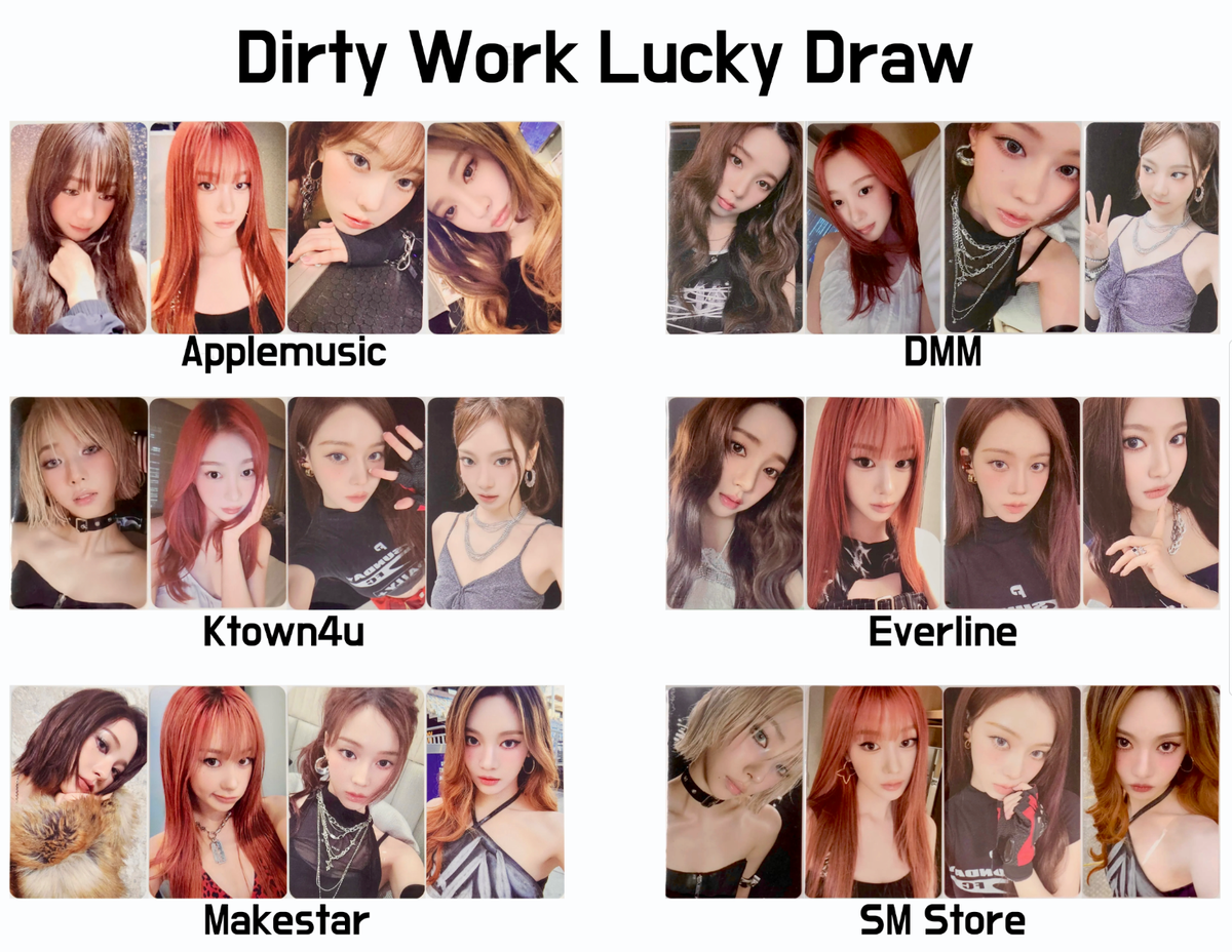 AESPA] the 1st Single - Dirty Work Lucky Draw Photocard | eBay