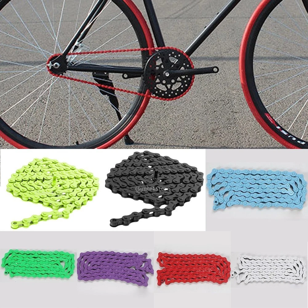 SE Bikes Catena Corona 39T 1/8 Nero/Rosso Cromato Per Bici Fixie E Pista