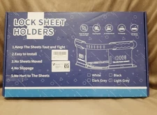 New In Box 4pc Lock Sheet Holder 1 Set Light Grey Sheet Clips