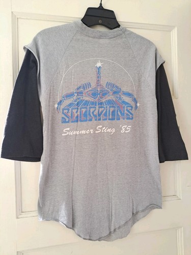 Vintage 1985 Scorpions Day on the Green Raglan T-Shirt Summer Sting Double Sided - Picture 3 of 12