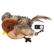 Chirping Bird Cat Toy with Remote Control Interactive Plush Bird Toy for Cat
