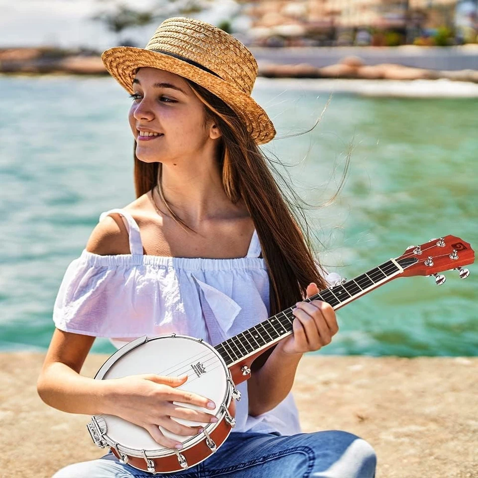 Mini Travel Banjo with Chrome-Plated Brackets - Image 4 of 4