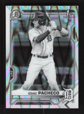 Izaac Pacheco 2021 Bowman Draft Chrome Black & White RayWave Refractor #BDC-46