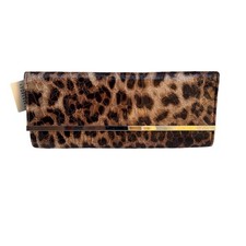 Forever 21 Womens Leopard Print Clutch Handbag Gold Accent Formal Glam Party