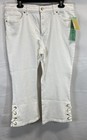 Michael Kors Women's White Jeans Lace Up Hem Grommet Petite Sz 14P NWT — photo 1