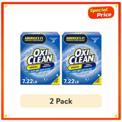 2 Pack OxiClean Versatile Stain Remover Powder 7.22 lb Laundry Cleaner