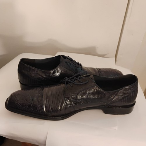 ROMANO GENUINE CROCODILE Lizard Blue OXFORD Mens SHOES SIZE 14 - Picture 21 of 24