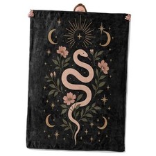 Mystical Snake and Moon Blanket Gifts for Women Girls Kids, Soft Warm