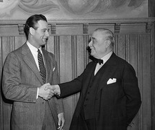 Lou Gehrig And Jacob Ruppert Shaking Hands 1938 Old Baseball Photo