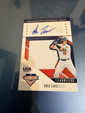 2019 Shea Langeliers /199 Auto Patch USA Stars & Stripes #USA-AF Silhouettes