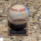 Sandy Koufax Autographed Baseball w/ Score Board COA & Display Case